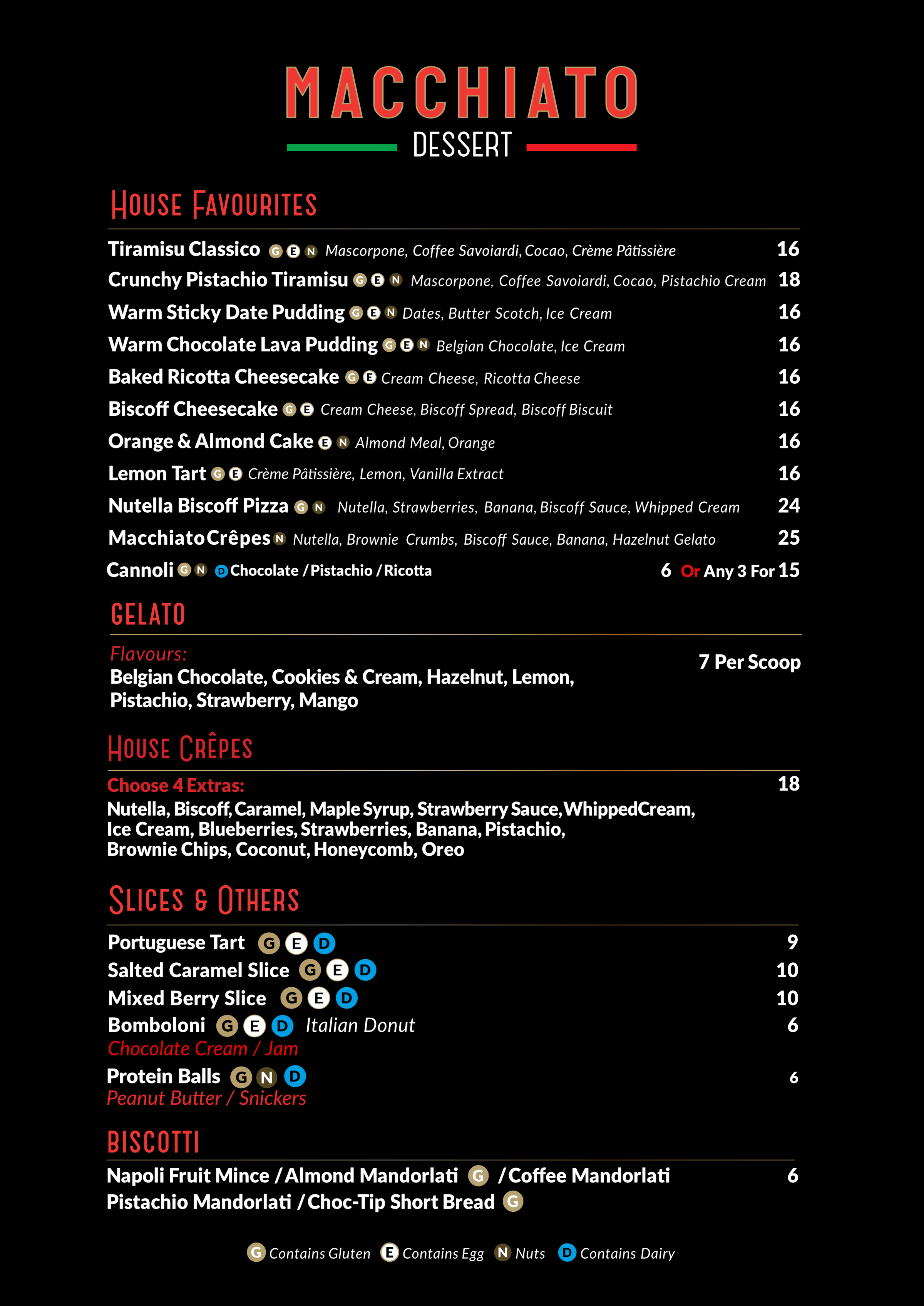 More Desserts menu